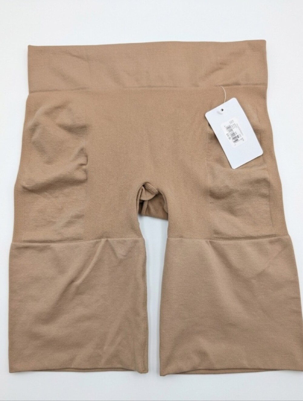 Ashley Stewart High-Waist Shaping Bike Shorts — Nude/Tan